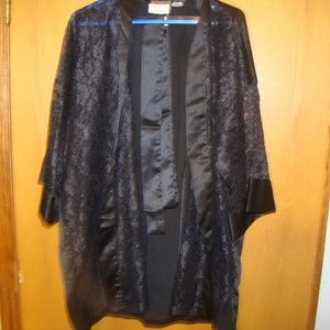 Vintage Victoria Secret Lace Front Satin Belt Robe